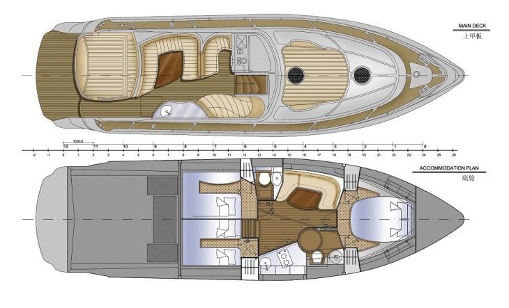 46ft Cruisers Express Motor Yacht Layout (2)